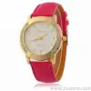 Fashionable and trendy diamond-encrusted gold simple digital leather strap ladies' fashion watch, student watch Specification image